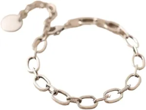 Bracelets,silver bracelets,Cuff Bangle,Silver Bangles,Chain Bracelets,Silver Bangle for Women,S925 Silver Bracelet Vintage Minimalist Chain Friendship Bracelets Adjustable Charm Fashion Jewellery Gift