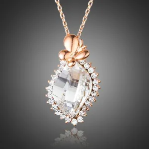 Butterfly on Crystal Pendant Necklace