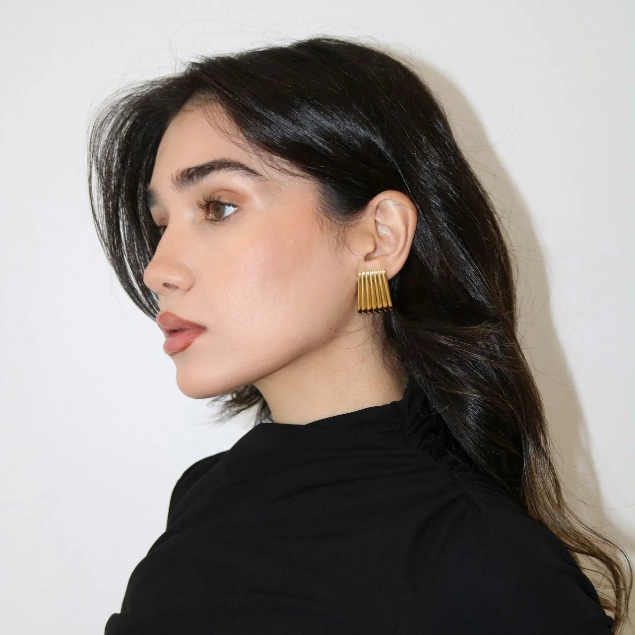 Charlotte RIbbed Statement Earrings