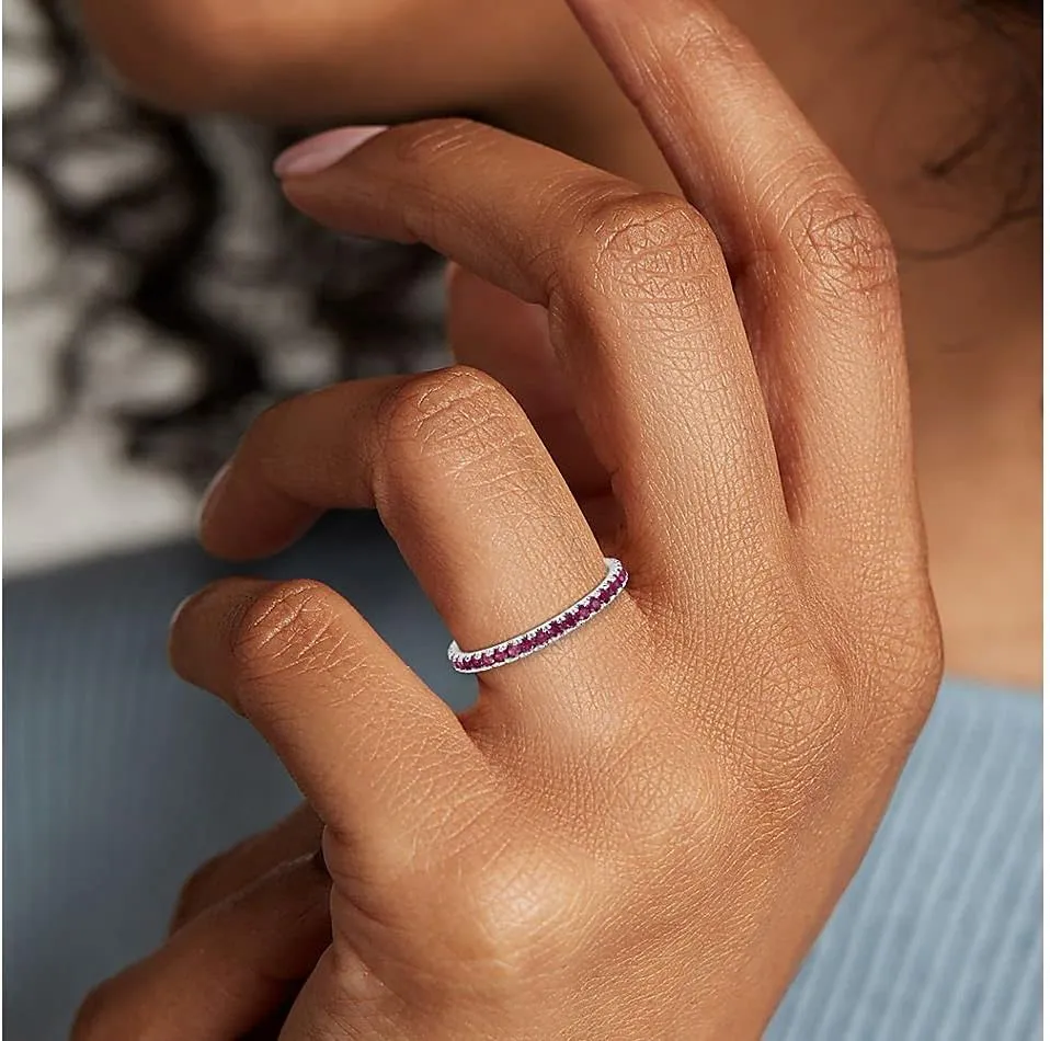 Choose Your Color Gemstone Band Rings 925 Sterling-Silver Beautiful Western Design