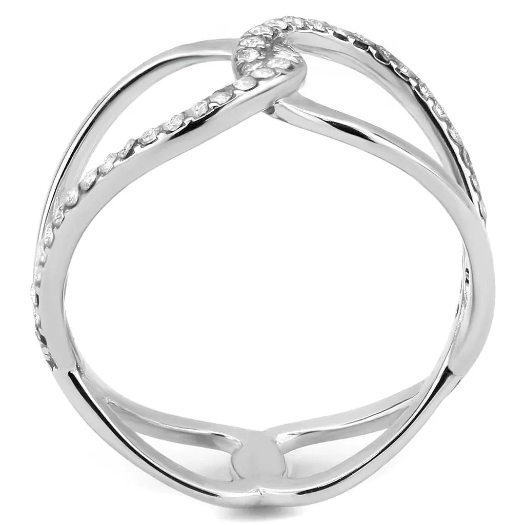CJ307 Wholesale Women's Stainless Steel AAA Grade Clear CZ Minimal Ring
