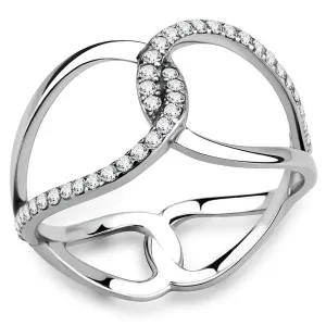 CJ307 Wholesale Women's Stainless Steel AAA Grade Clear CZ Minimal Ring