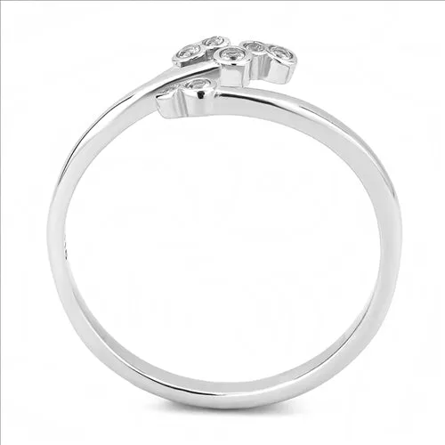 CJE3570 Wholesale Women's Stainless Steel No Plating AAA Grade CZ Clear Minimal Ring
