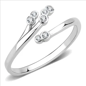 CJE3570 Wholesale Women's Stainless Steel No Plating AAA Grade CZ Clear Minimal Ring