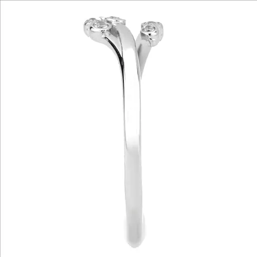 CJE3570 Wholesale Women's Stainless Steel No Plating AAA Grade CZ Clear Minimal Ring
