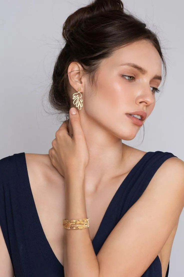 CLASSYZINT Dainty Gold/Silver Muilt-layer Cuff Bangle Bracelets For Women Adjustable Thin Minimalist Open Cuff Bracelet