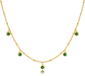 CLASSYZINT Emerald Green Jewelry for Women Vintage Pendant Necklace Green Rhinestone Statement Necklace