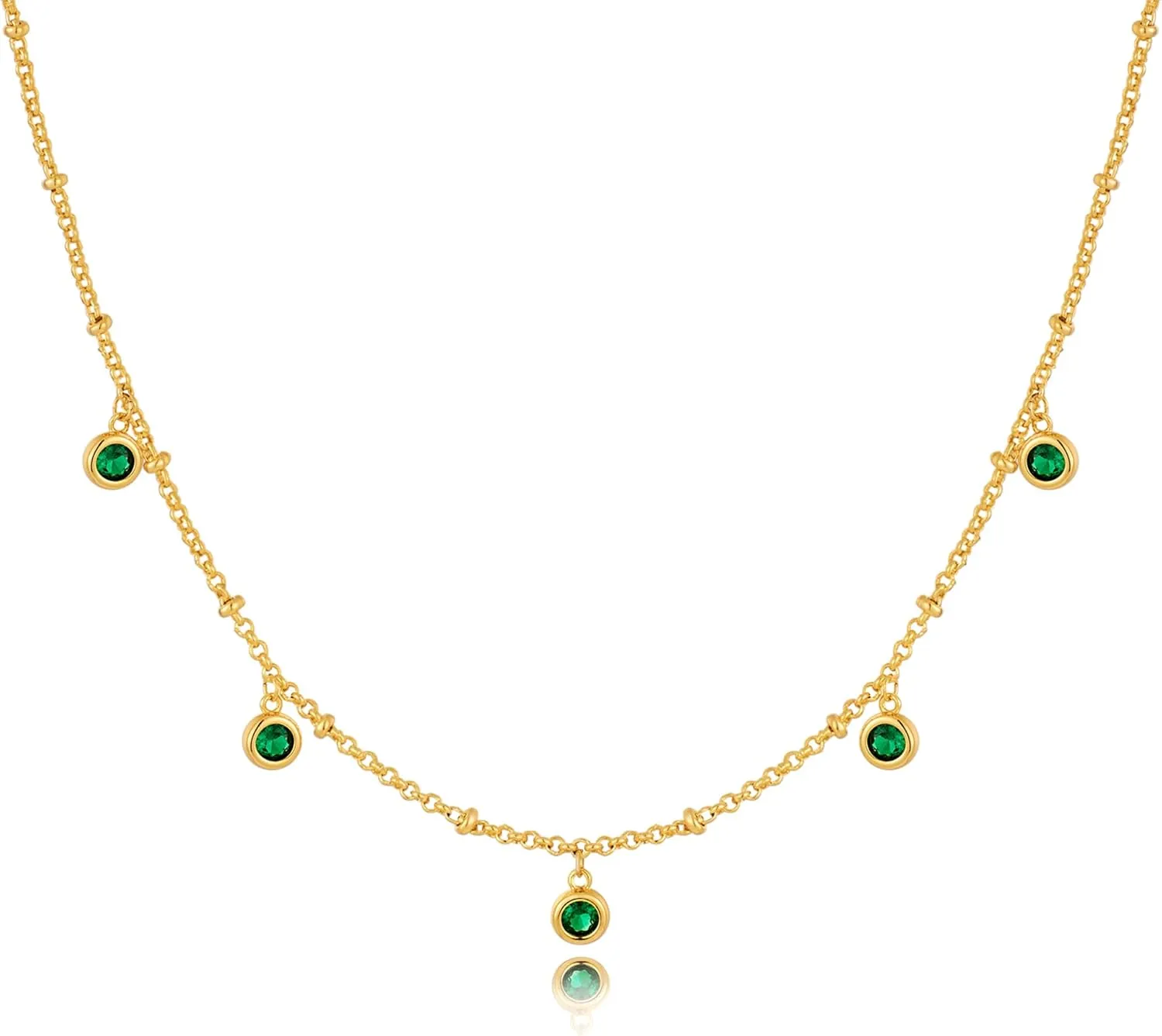 CLASSYZINT Emerald Green Jewelry for Women Vintage Pendant Necklace Green Rhinestone Statement Necklace