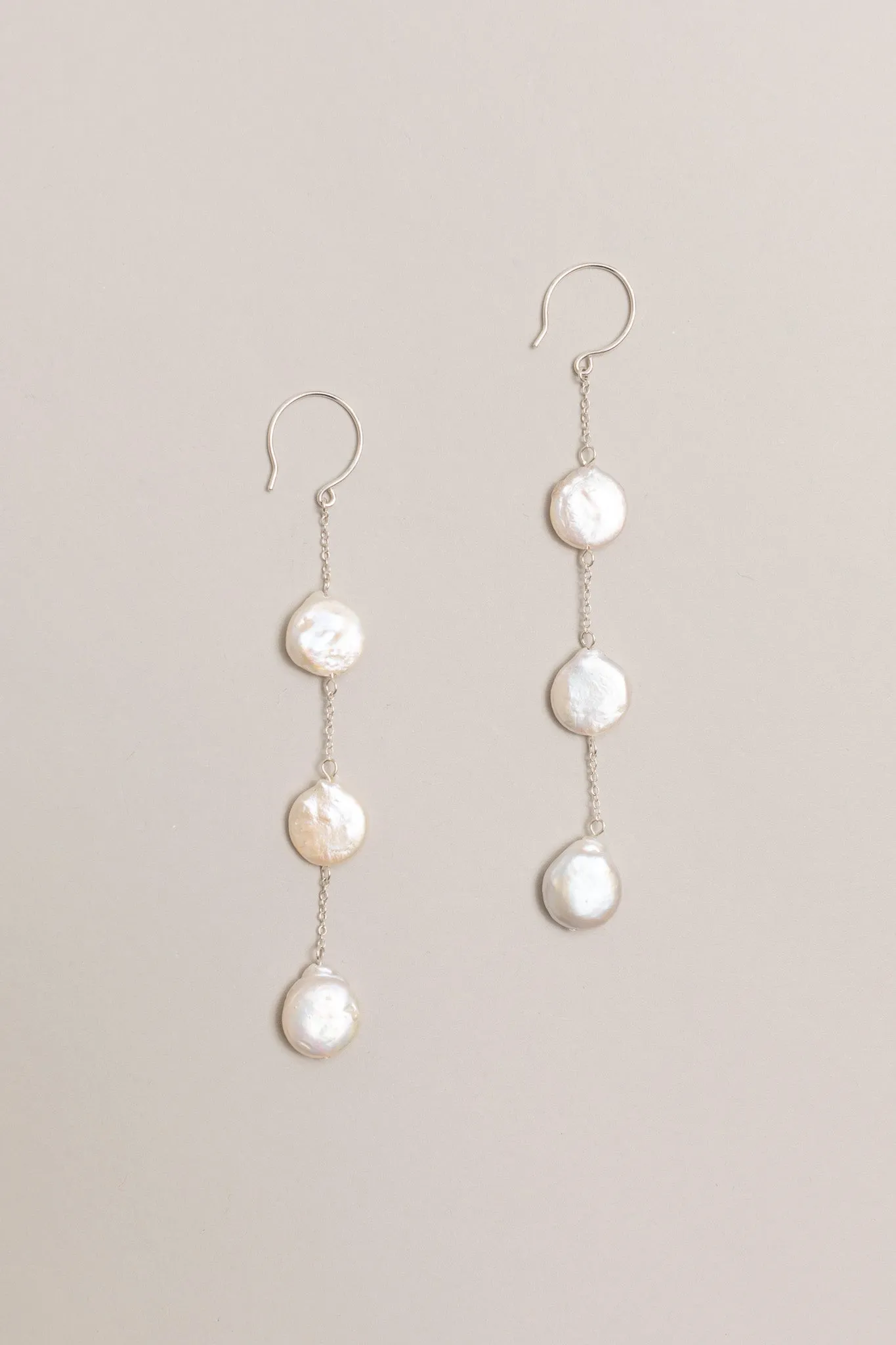 Coin Pearl Drop Earrings