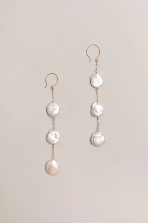 Coin Pearl Drop Earrings