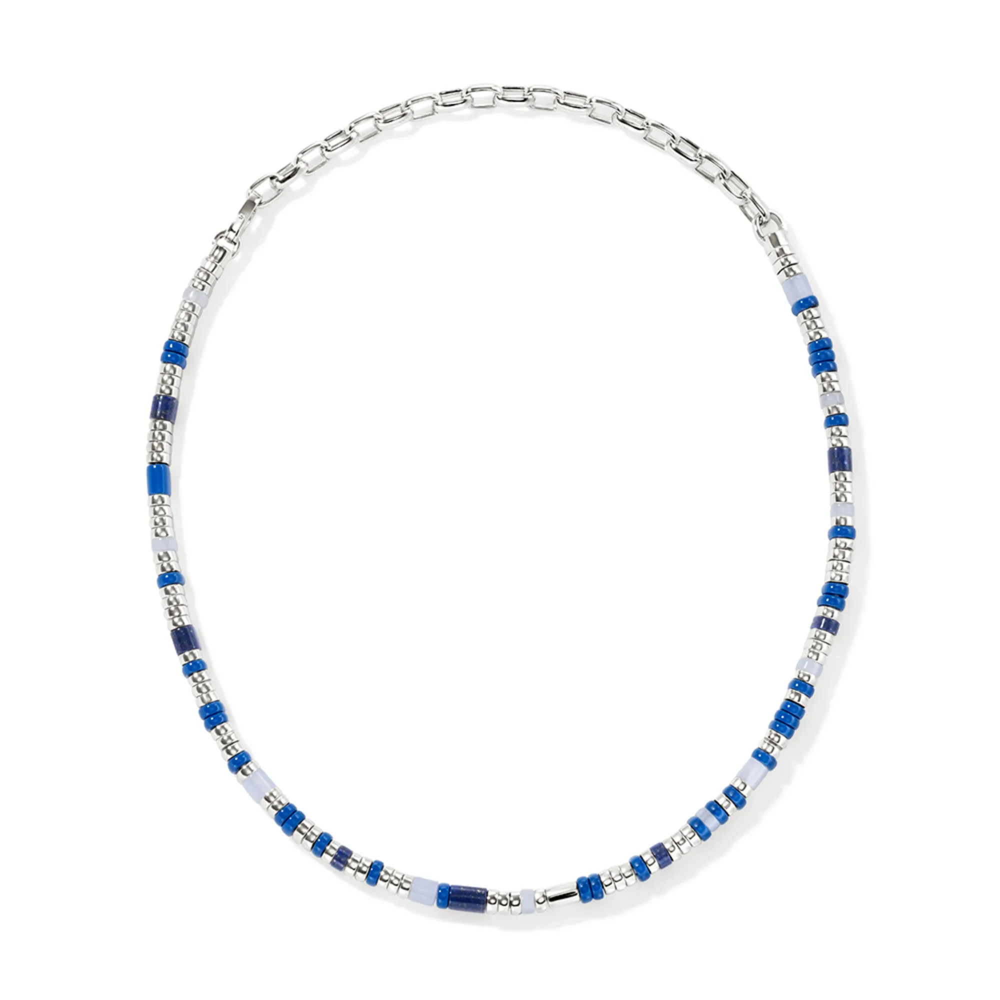 Colorblock Choker, Silver, Slim|NBS986611BULPZBLA