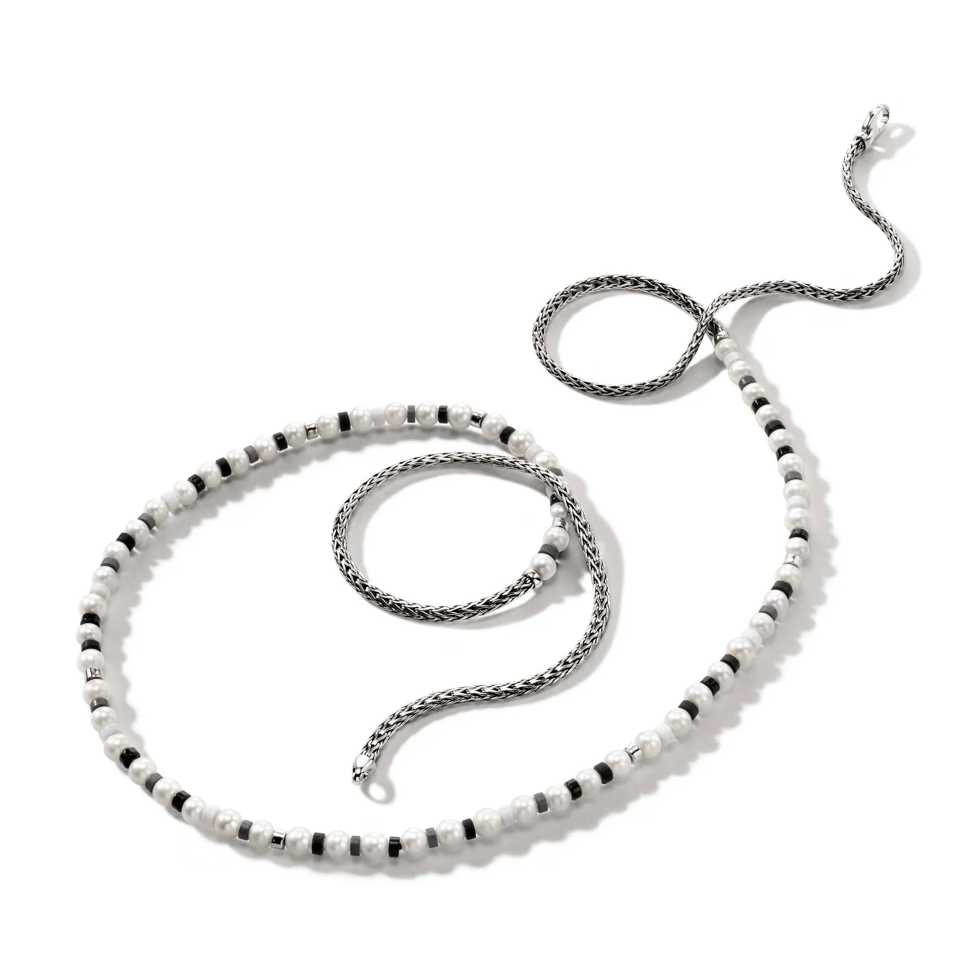 Colorblock Necklace, Silver, Pearl|NBS9011091BONHE