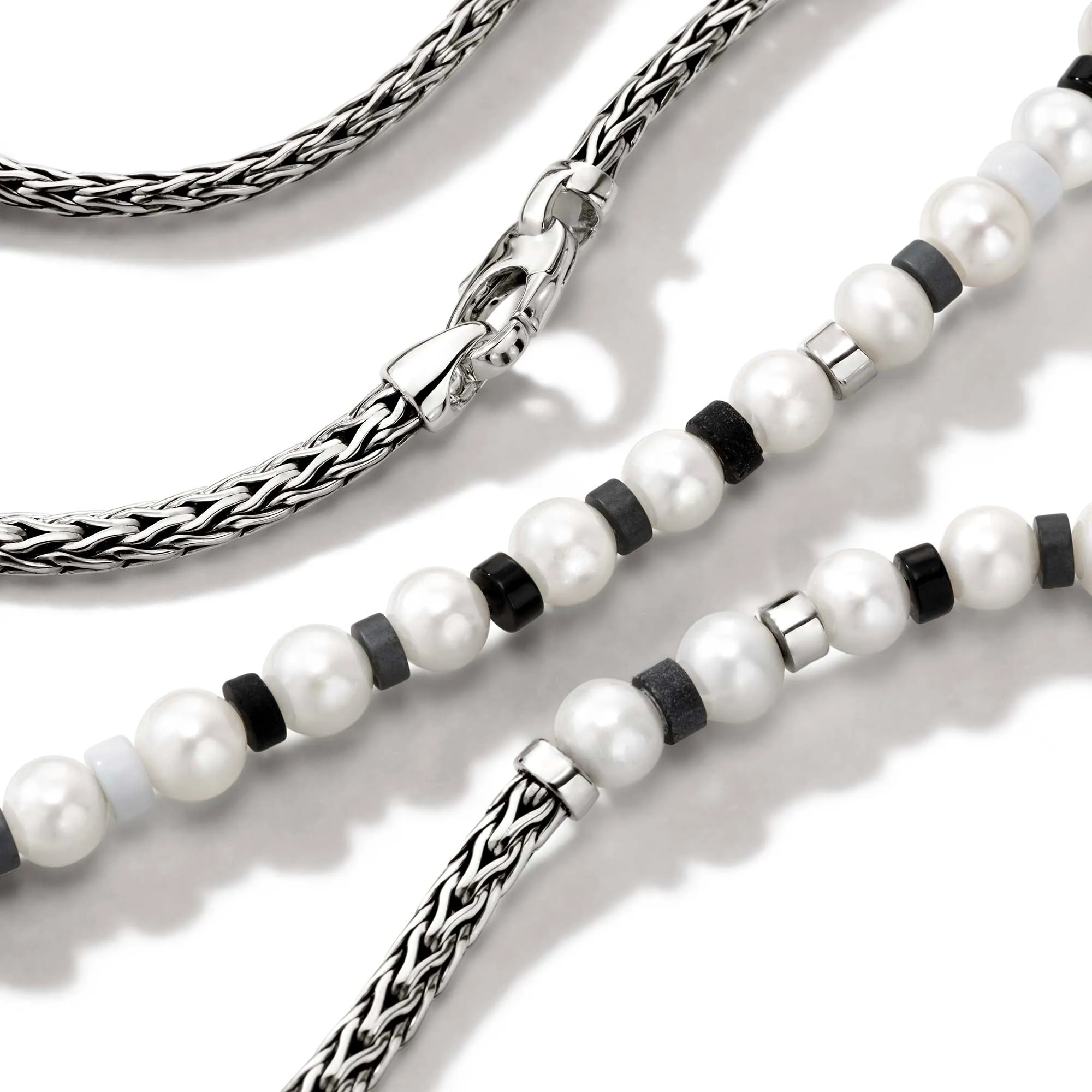 Colorblock Necklace, Silver, Pearl|NBS9011091BONHE