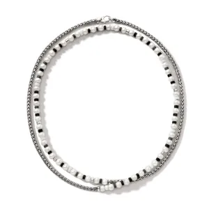 Colorblock Necklace, Silver, Pearl|NBS9011091BONHE