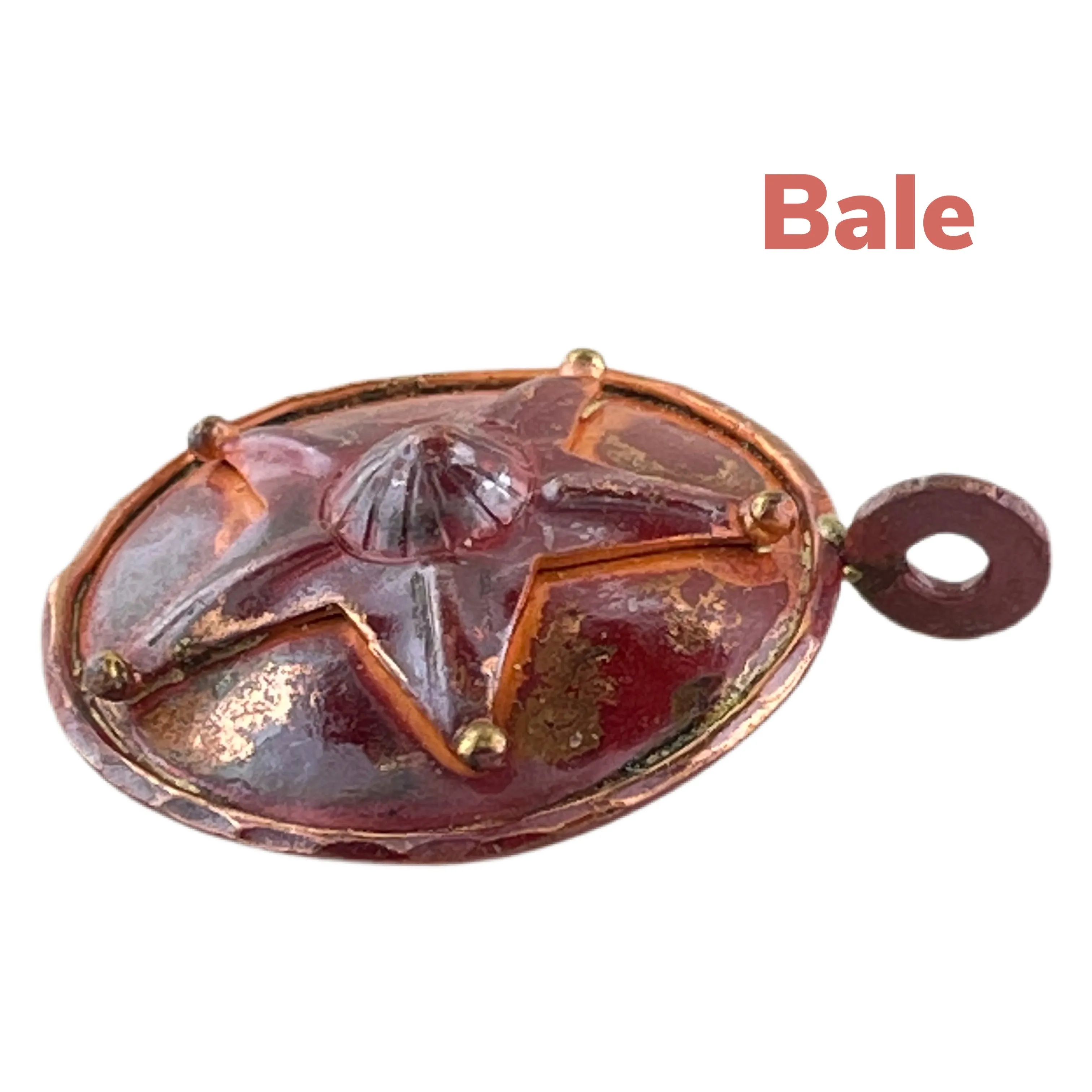 Copper Star in Domed Circle Pendant