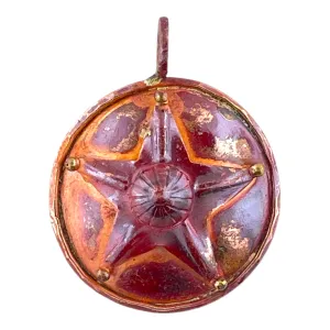 Copper Star in Domed Circle Pendant