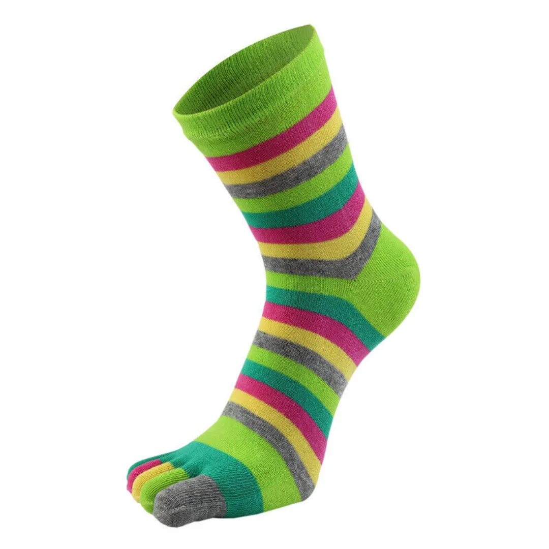 Cotton Rainbow Colorful Breathable Casual Ankle Toe Socks