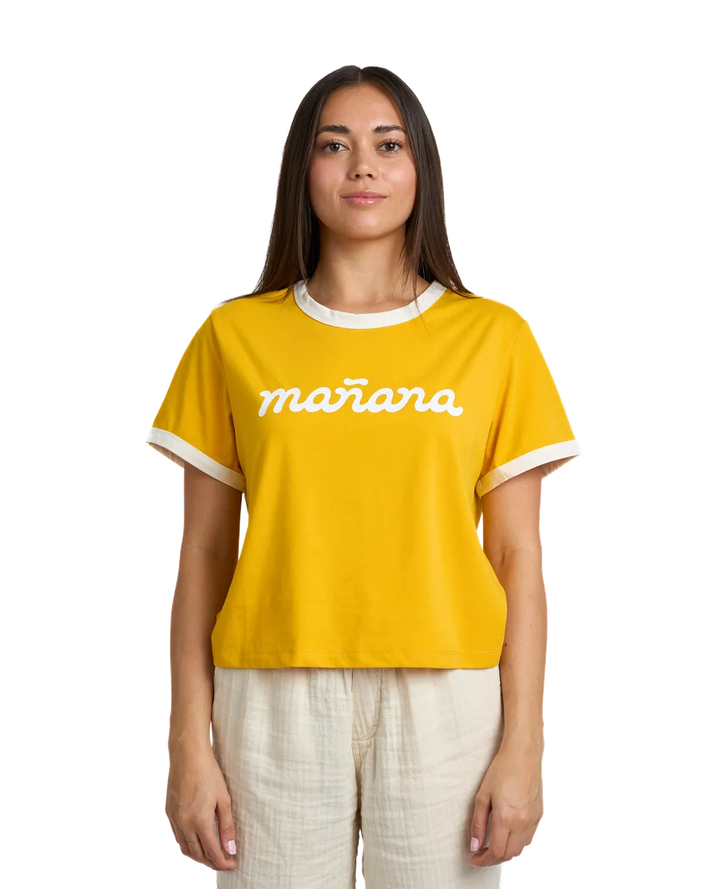 Cropped Logo Ringer - Yellow