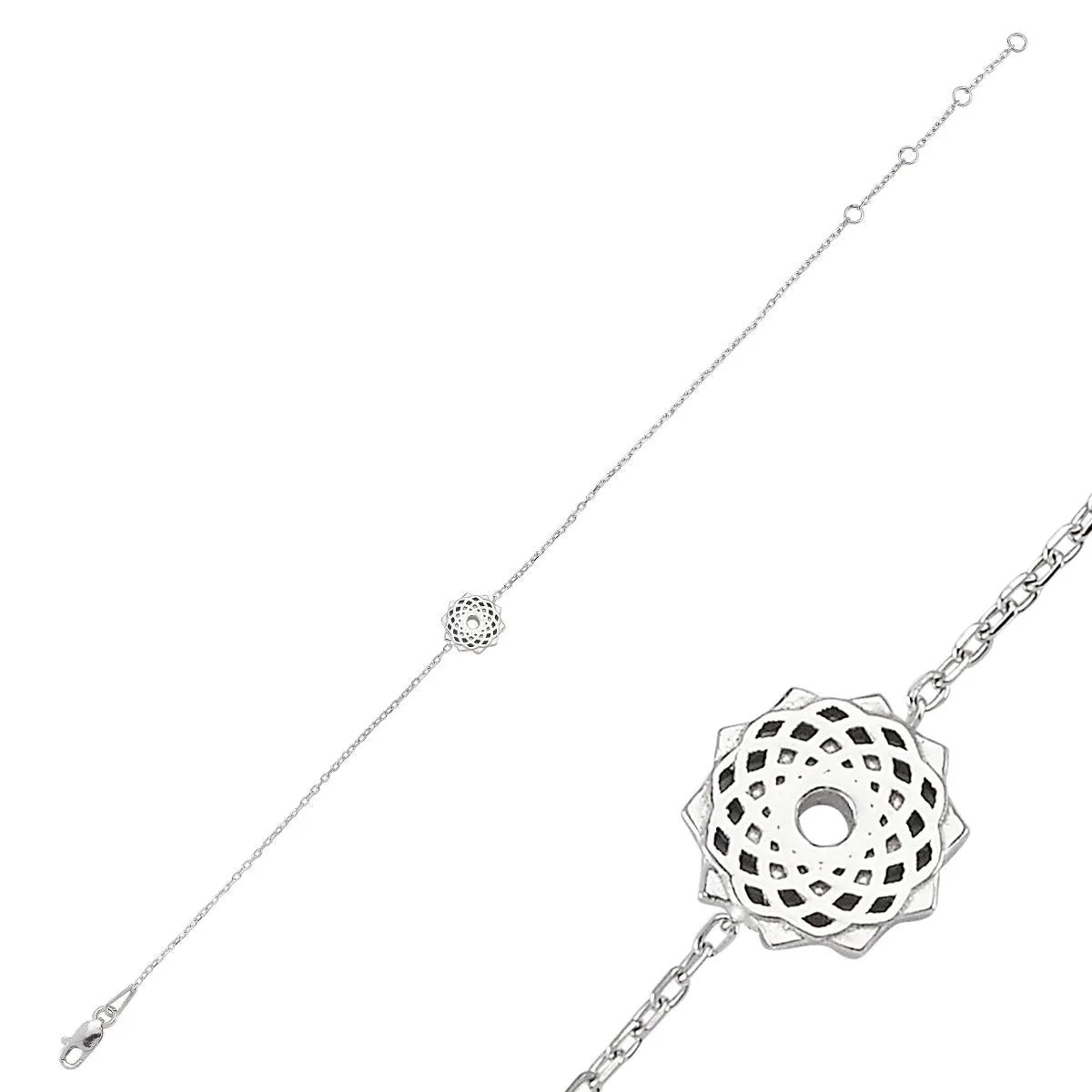 Crown Chakra Silver Bracelet