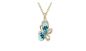 Crystal Animal Butterfly Pendants Necklaces