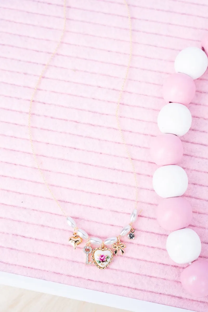 Crystal Avenue Key To The Heart Goldtone Pearl Necklace