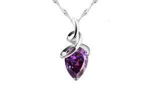 Crystal Rhinestone Silver Color Chain Necklace Pendant For Women