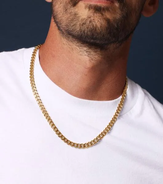 Cuban Link Chain 7mm Gold Plating