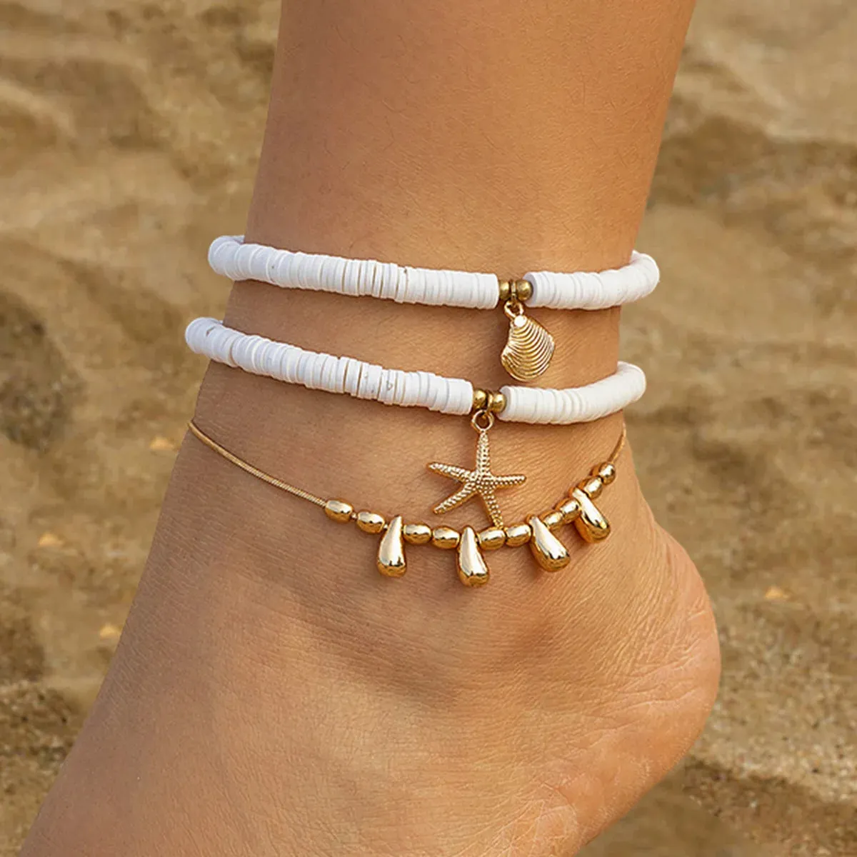 Customized Starfish Water Drop Anklet