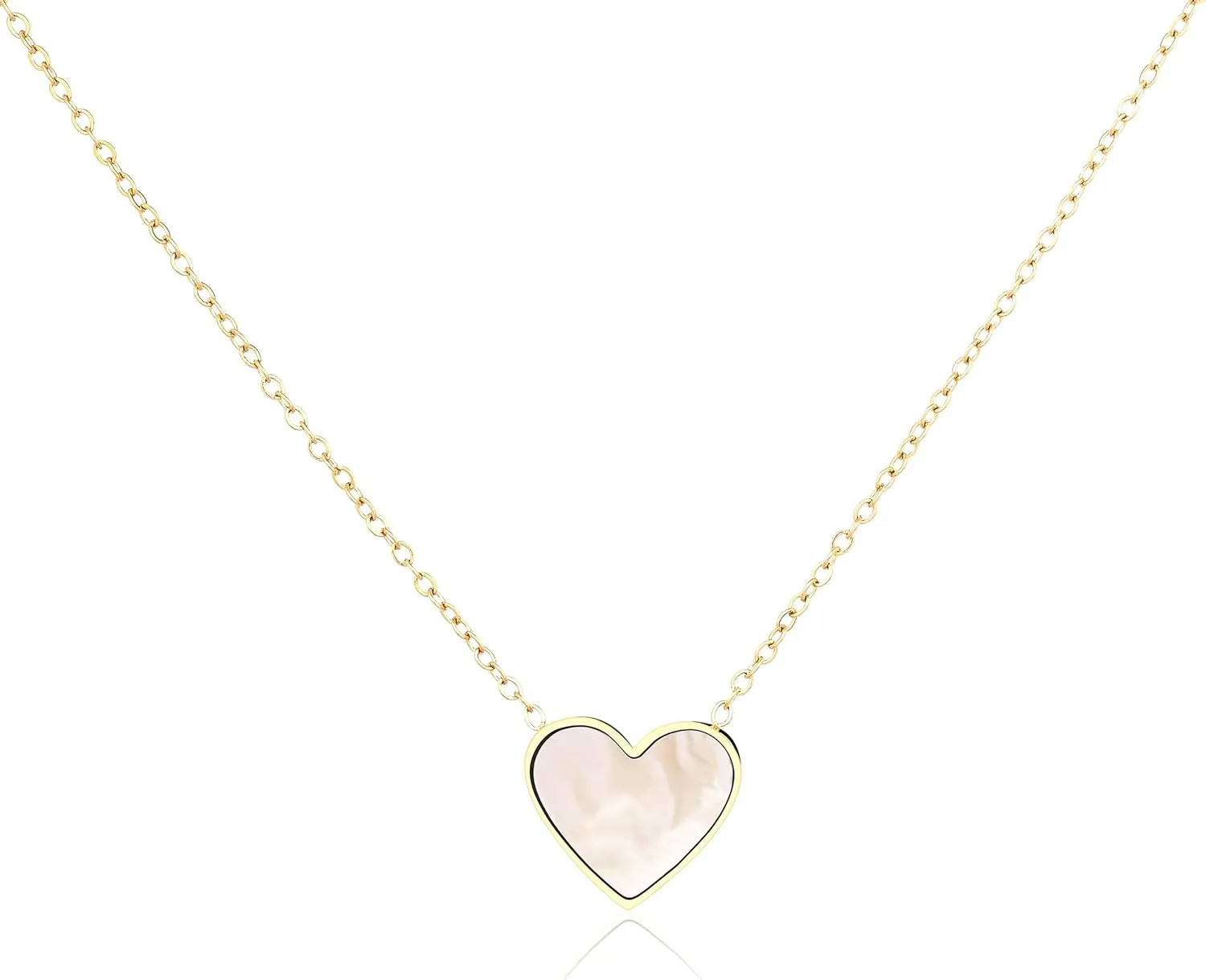 Cute Heart Necklaces for Women | 14k Gold & Silver Plated Tiny Heart Womens Necklaces with Bracelet | Small Love Waterproof Dainty Necklace for Women