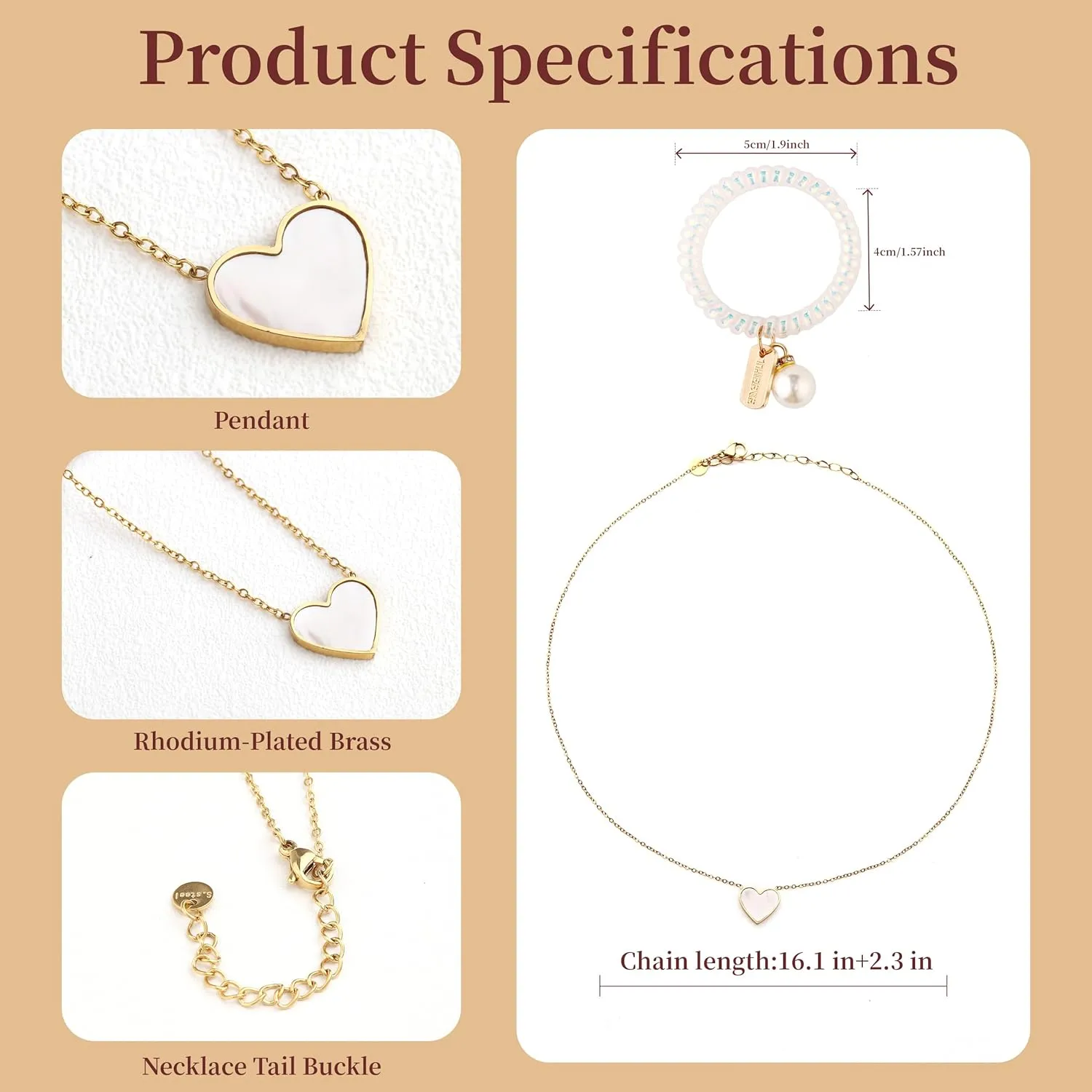 Cute Heart Necklaces for Women | 14k Gold & Silver Plated Tiny Heart Womens Necklaces with Bracelet | Small Love Waterproof Dainty Necklace for Women