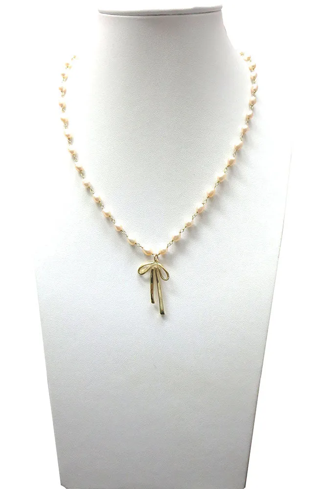 CZ Bow Necklace