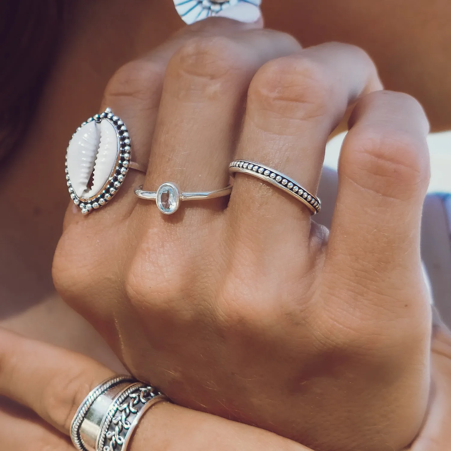 Dainty Blue Topaz Ring