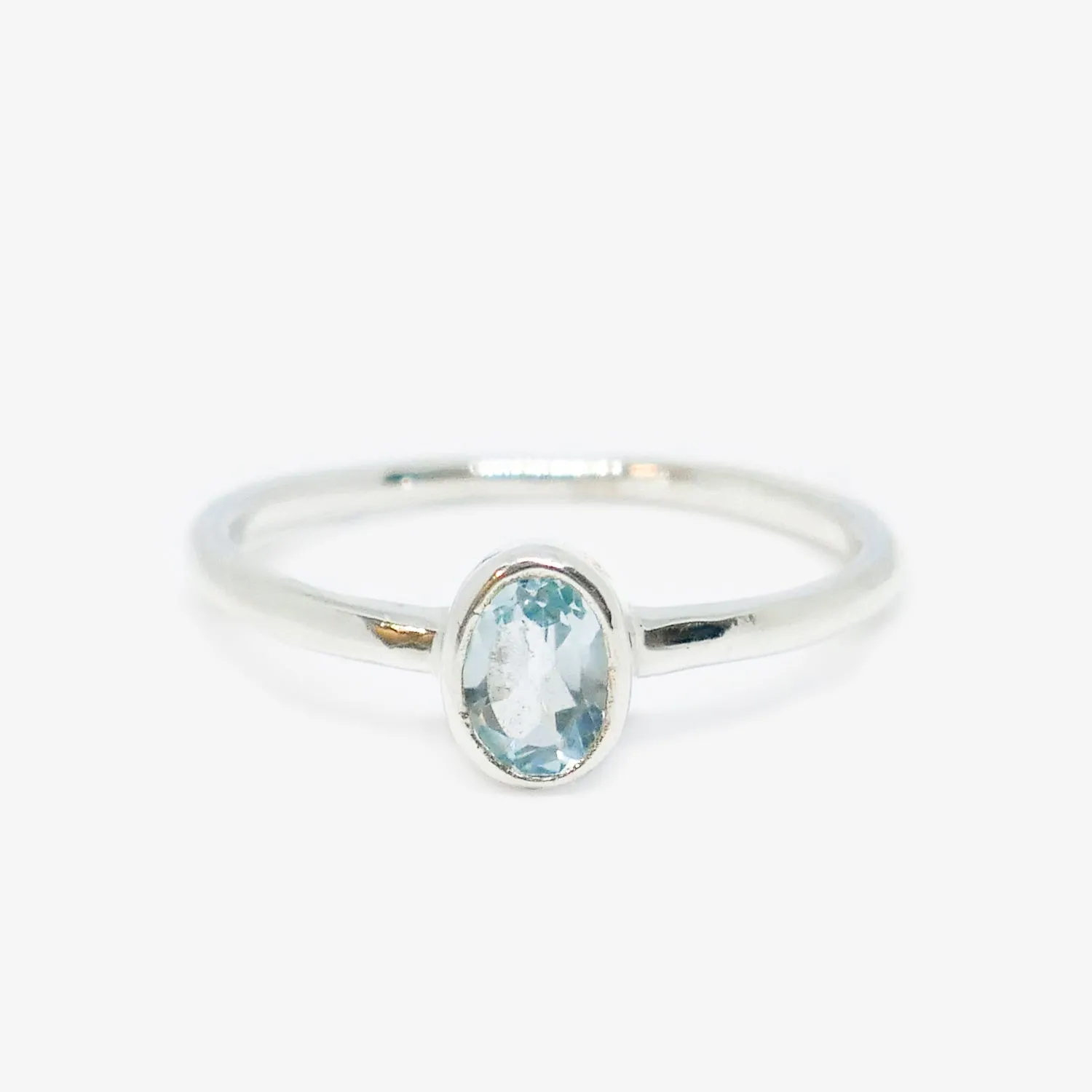 Dainty Blue Topaz Ring