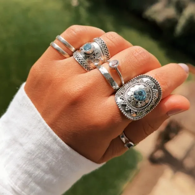Dainty Blue Topaz Ring