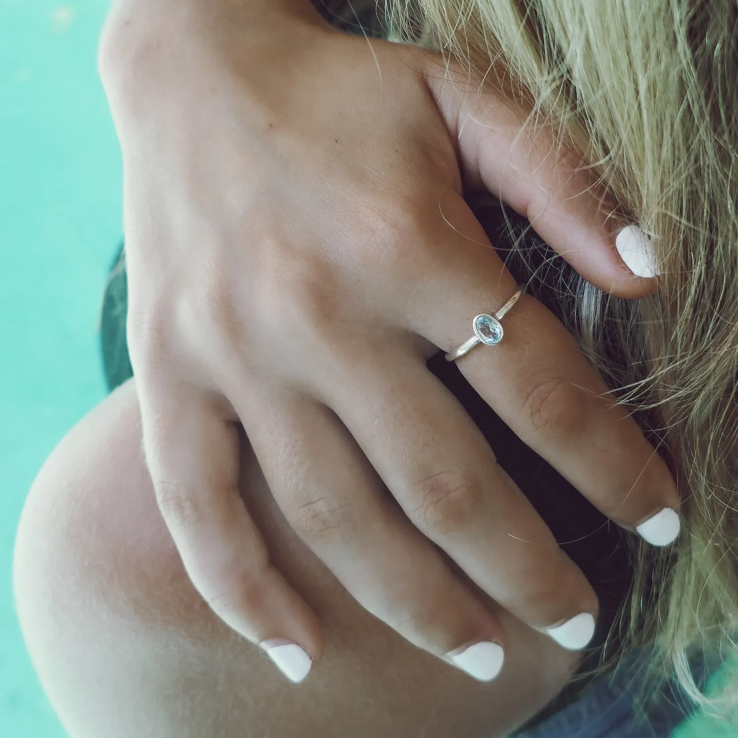 Dainty Blue Topaz Ring