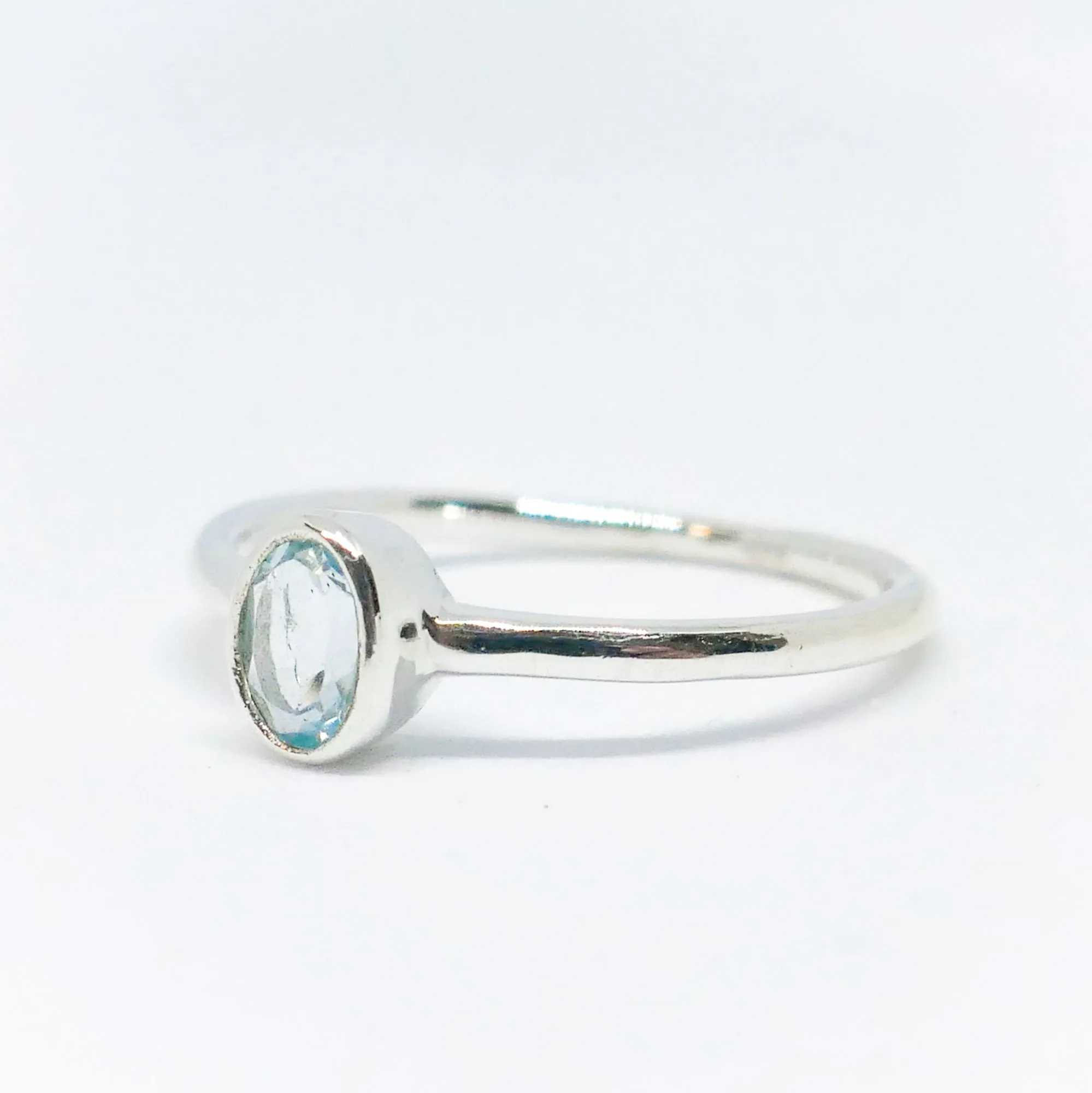 Dainty Blue Topaz Ring