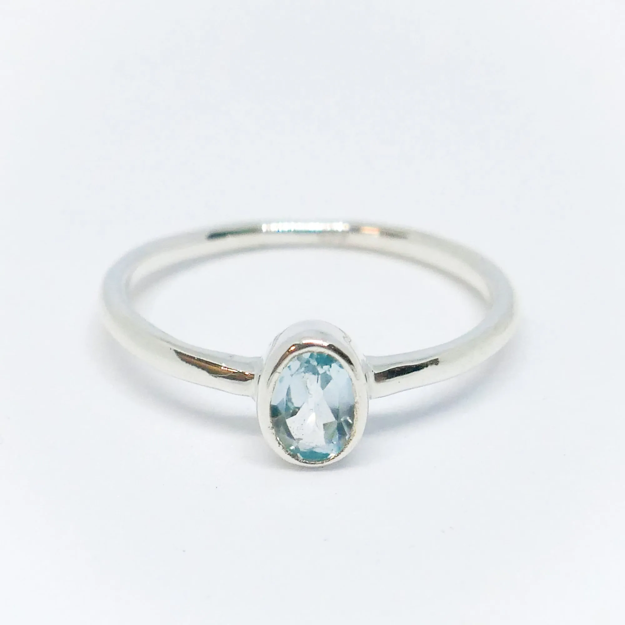 Dainty Blue Topaz Ring