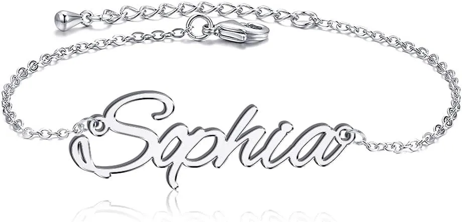 DayOfShe 925 Sterling Silver Name Bracelets Personalized Birthstone Bracelets Custom Jewelry Unique Gifts for Women