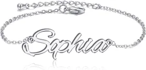 DayOfShe 925 Sterling Silver Name Bracelets Personalized Birthstone Bracelets Custom Jewelry Unique Gifts for Women