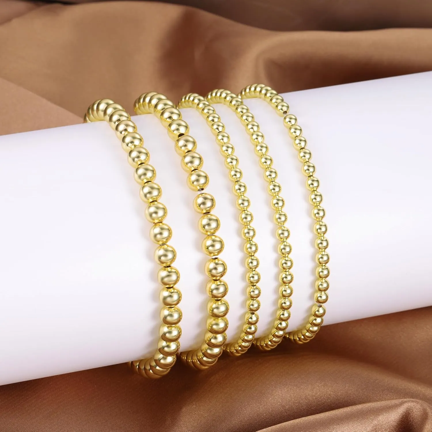 DEARMAY Gold Bracelets Set for Women Trendy, Dainty 14K Real Gold Plated Bracelet Jewelry Waterproof Fashion Stackable Tennis Herringbone Paperclip Link Bracelet Pack Stack Gifts for Women