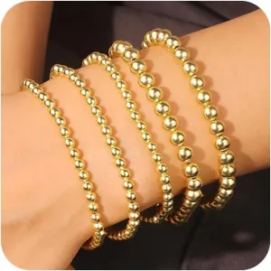 DEARMAY Gold Bracelets Set for Women Trendy, Dainty 14K Real Gold Plated Bracelet Jewelry Waterproof Fashion Stackable Tennis Herringbone Paperclip Link Bracelet Pack Stack Gifts for Women