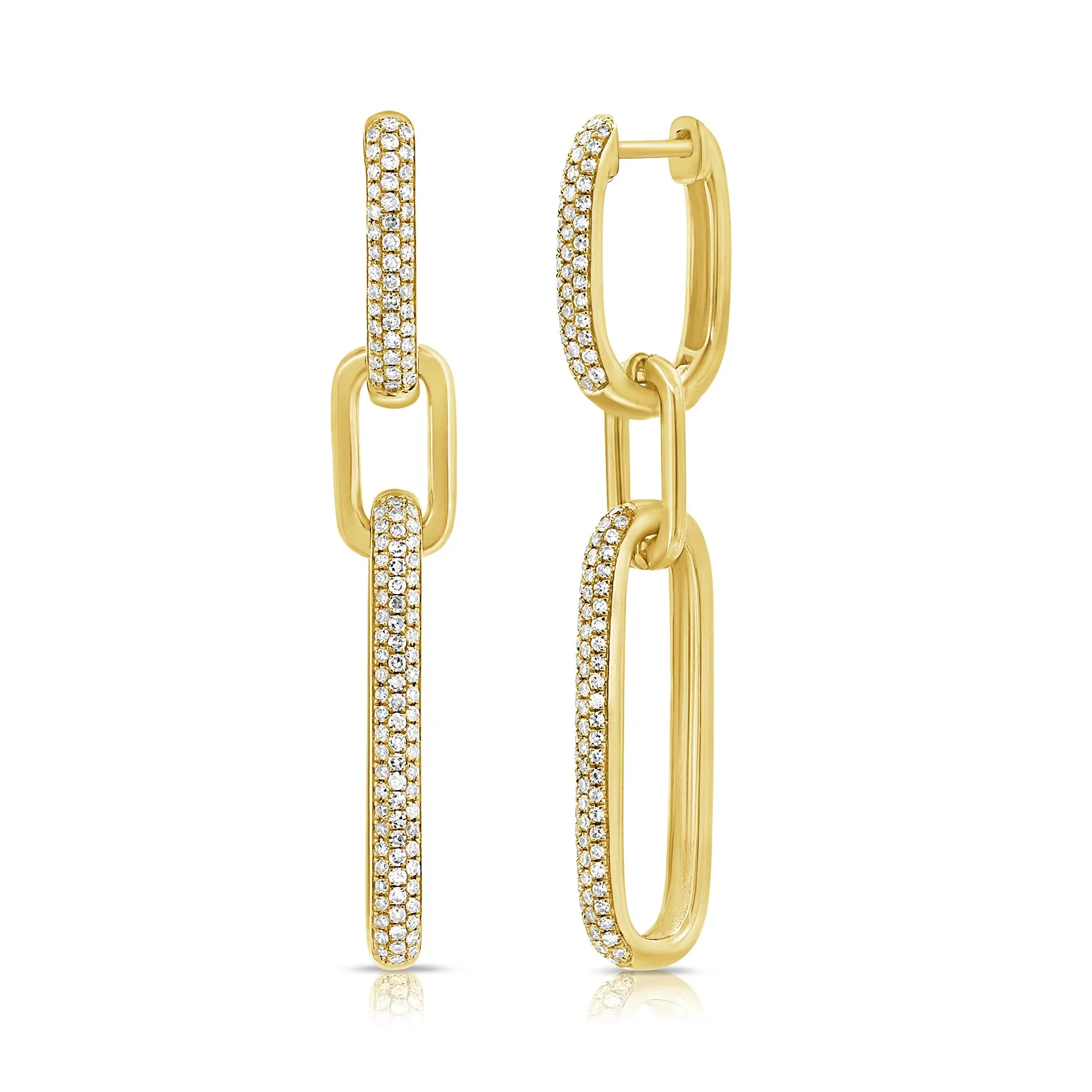 Diamond Bold Paperclip Link Earrings