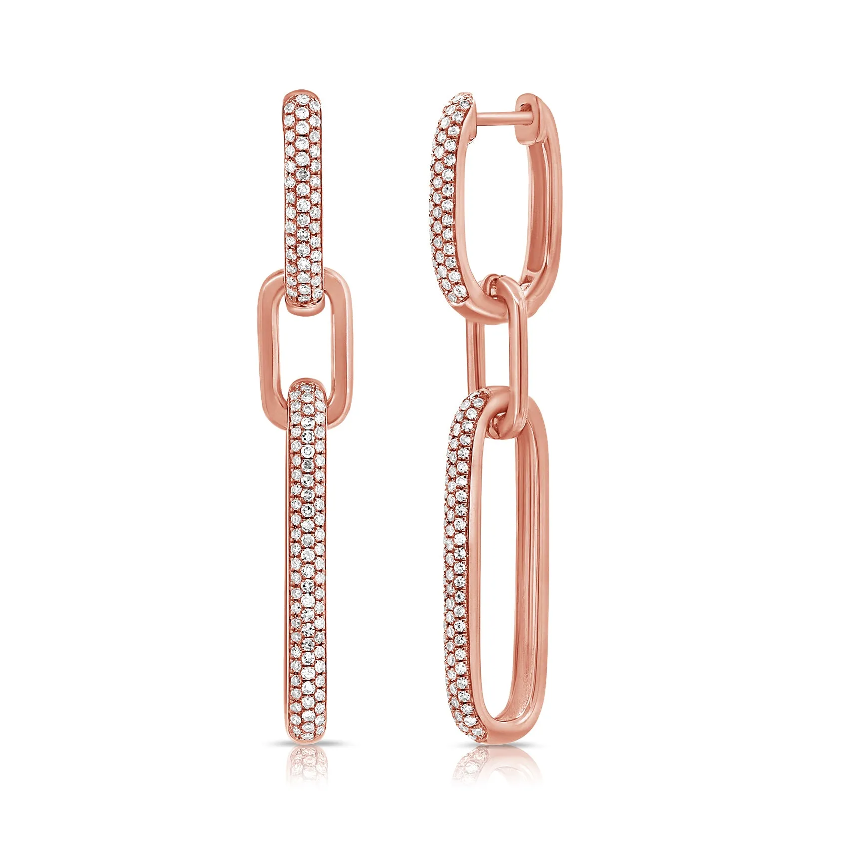 Diamond Bold Paperclip Link Earrings