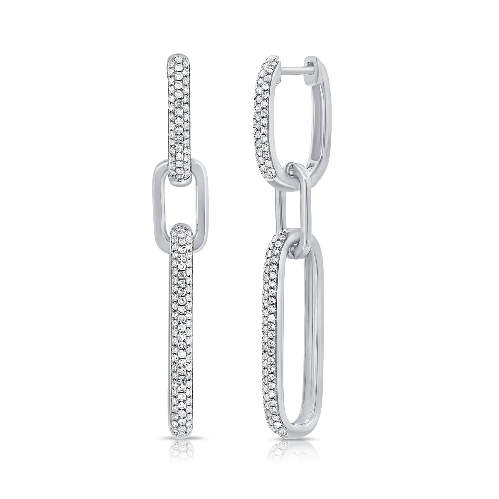 Diamond Bold Paperclip Link Earrings