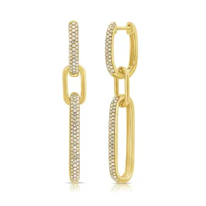 Diamond Bold Paperclip Link Earrings