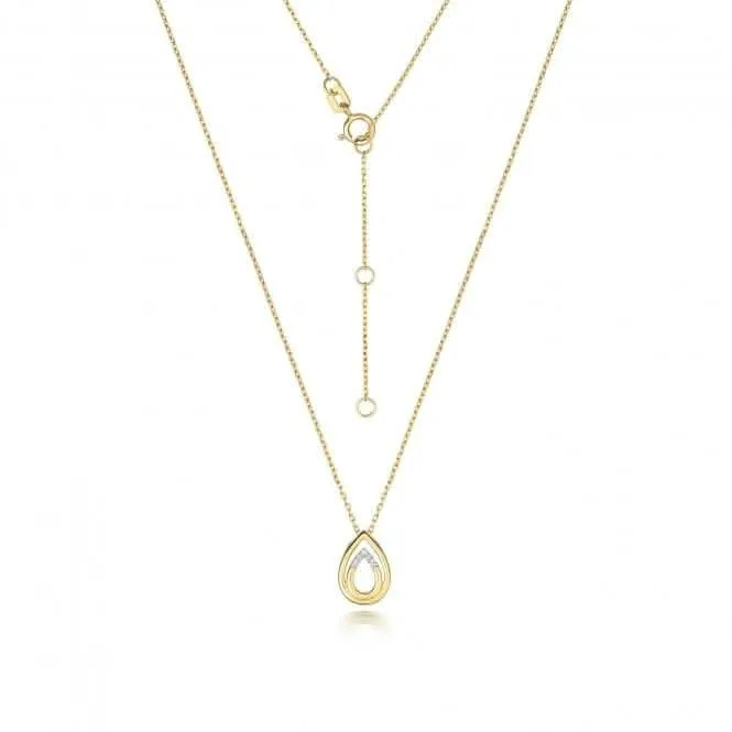 Diamond Jewellery 9ct Gold Diamond Necklace with 0.02CT Sparkling Diamond