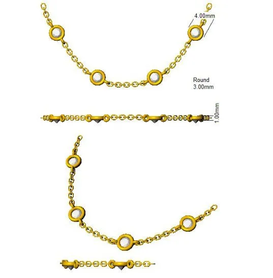 Diamond Yard Necklace 24 Inch 2.40ct F-VS Quality in 18k Rose Gold