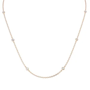 Diamond Yard Necklace 24 Inch 2.40ct F-VS Quality in 18k Rose Gold