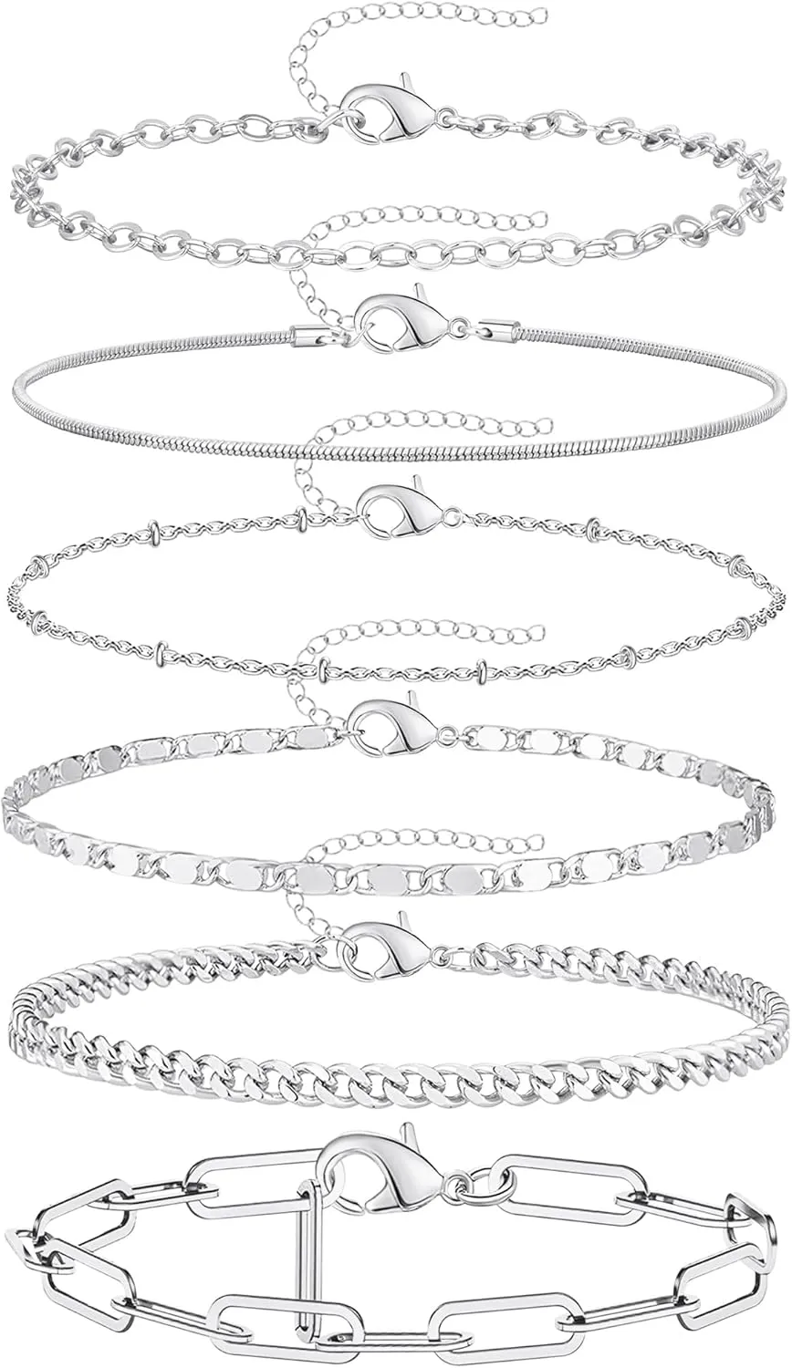 doubgood Gold Bracelets for Women, Stackable Initial Beaded Bracelet with Letter Pendant Stretch Trendy Stack Jewelry Set for Mother's Day Valentines Birthday Gifts for Her