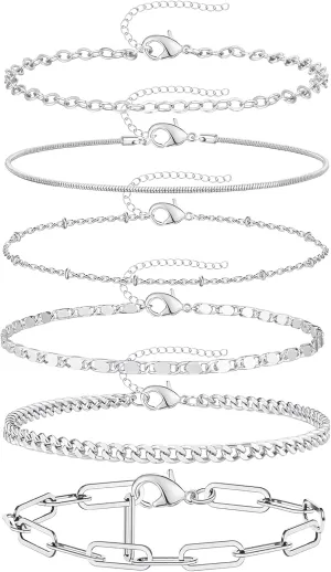 doubgood Gold Bracelets for Women, Stackable Initial Beaded Bracelet with Letter Pendant Stretch Trendy Stack Jewelry Set for Mother's Day Valentines Birthday Gifts for Her